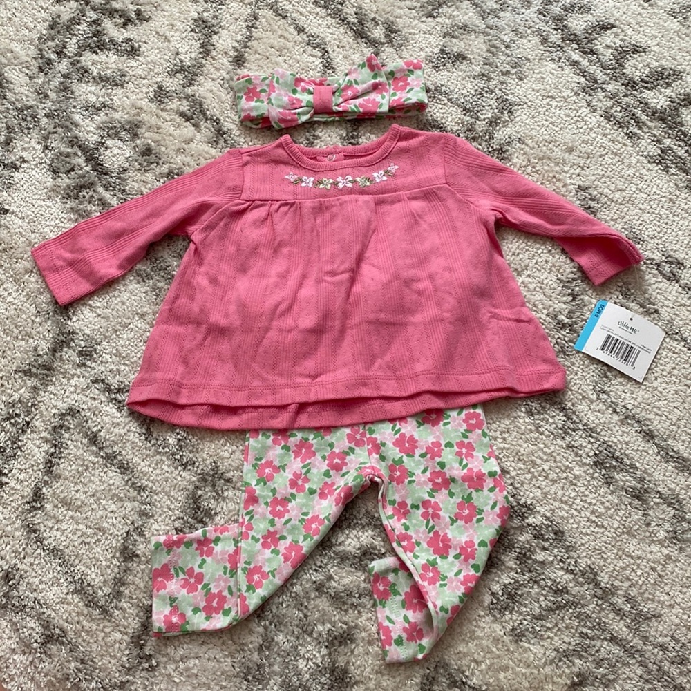 Pink floral 3 piece outift